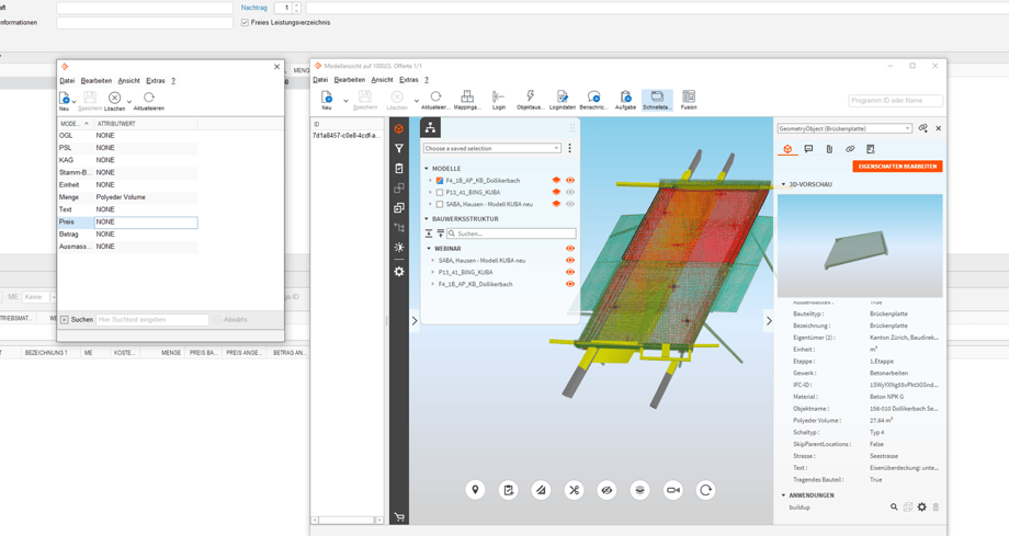 Modellansicht (Bimplus) mit Mapping