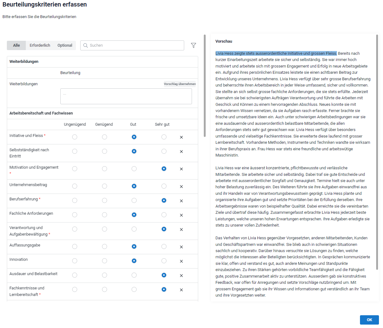 220428, Arbeitszeugnis Beurteilungskriterien, HR Neuerungen V22, RKA